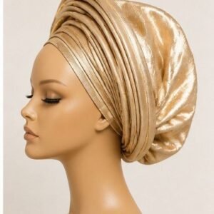 Champagne Gold Saego Gele Headpiece