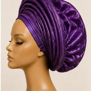 Royal Purple Saego Gele Headpiece